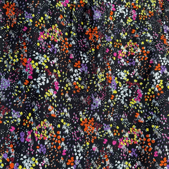 Derek Lam 10 Crosby Black Floral Print Silk Blend Metallic Bell Sleeve Blouse 2 - Picture 11 of 12